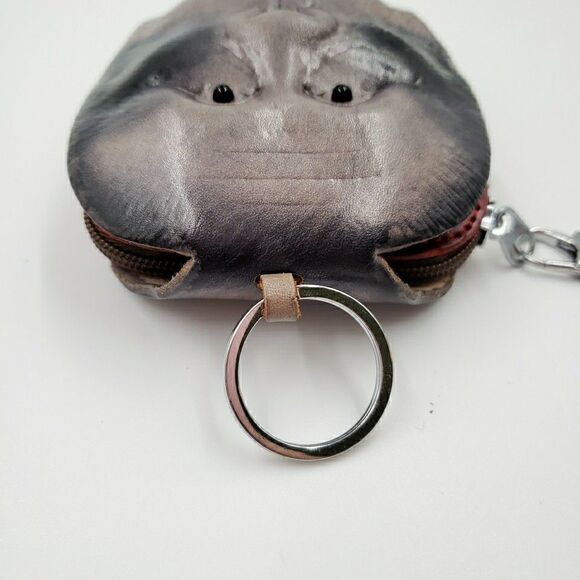 Bigfoot Zip Pouch Sasquatch Gift Handmade Leather Coin Purse Wristlet Keychain - Picture 5 of 14